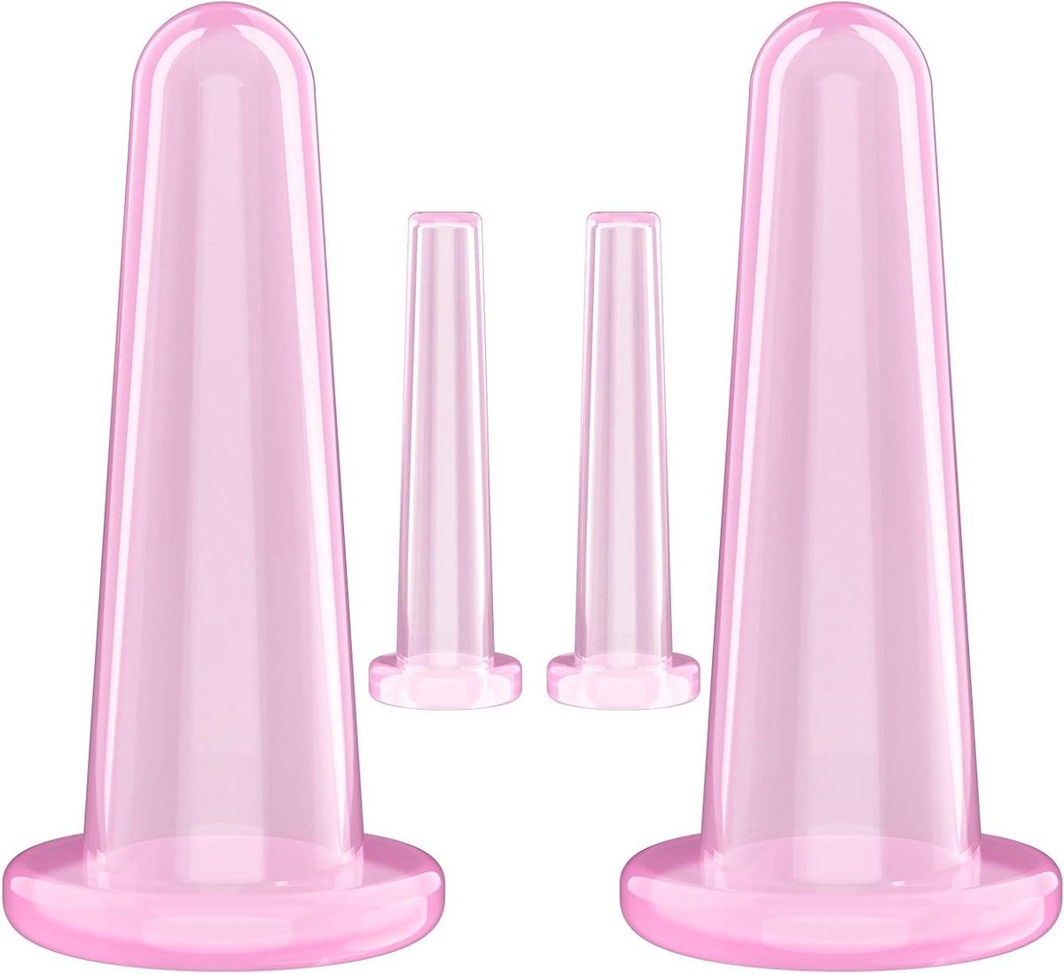 Gezichtsverzorging Cups - Massage Cups - Huid Verbetering - 4 Delige Set - Verschillende Maten - Roze