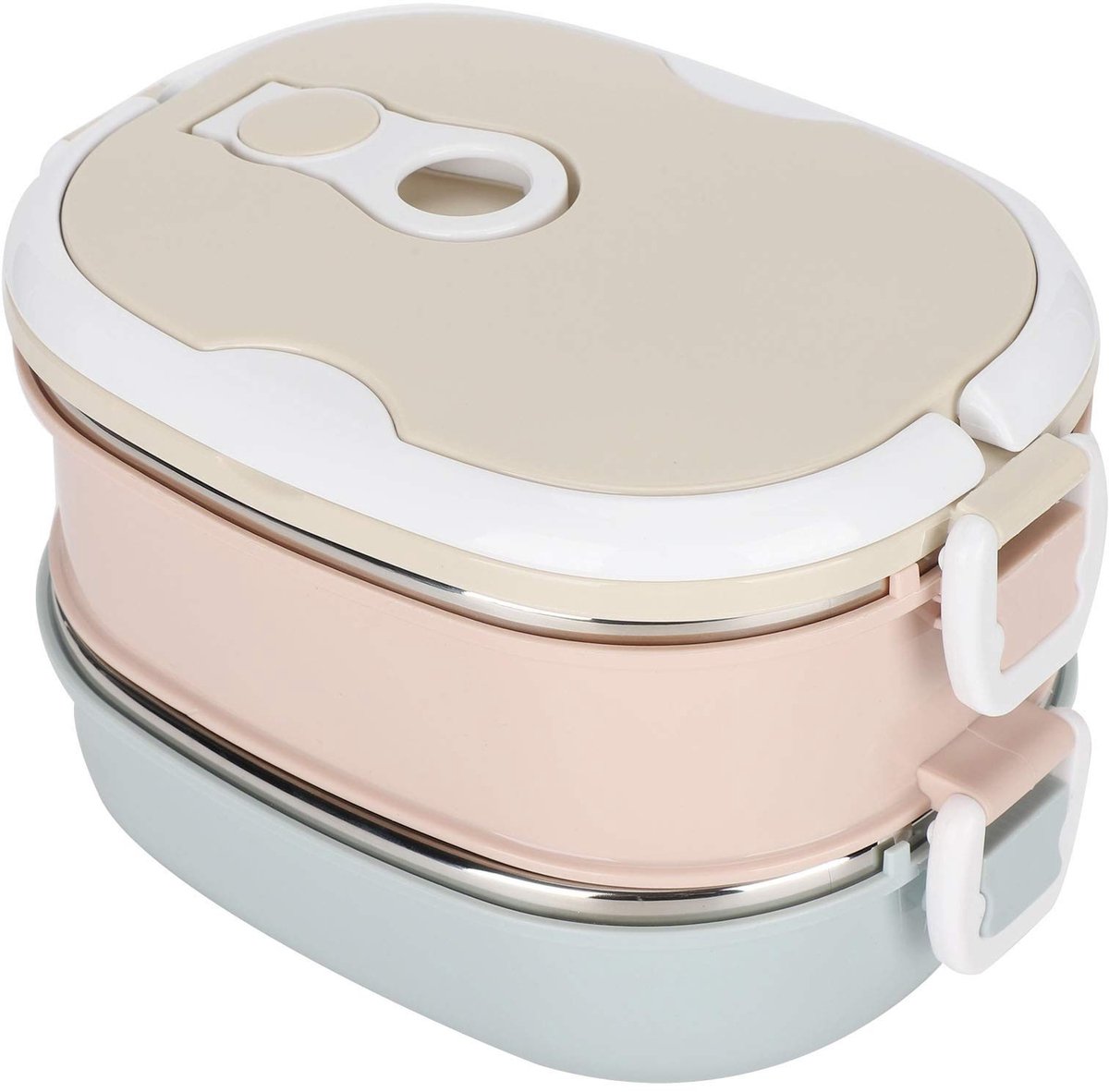 Dailygoods- Lunchbox Geïsoleerd 1800ml - Roestvrij Stalen Voedselcontainer - Draagbaar - Dubbel Laag - Veiligheidslock - Eenvoudig Schoon te Maken