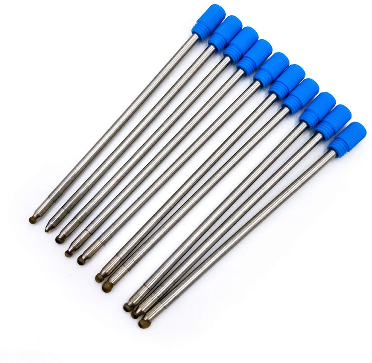 Dailygoods- Inkt Refill 10 Stuks - Balpen Navulling - Blauw/Zwart - 70 mm - 0,5 mm Schrijfdikte - Hoogwaardige Kwaliteit