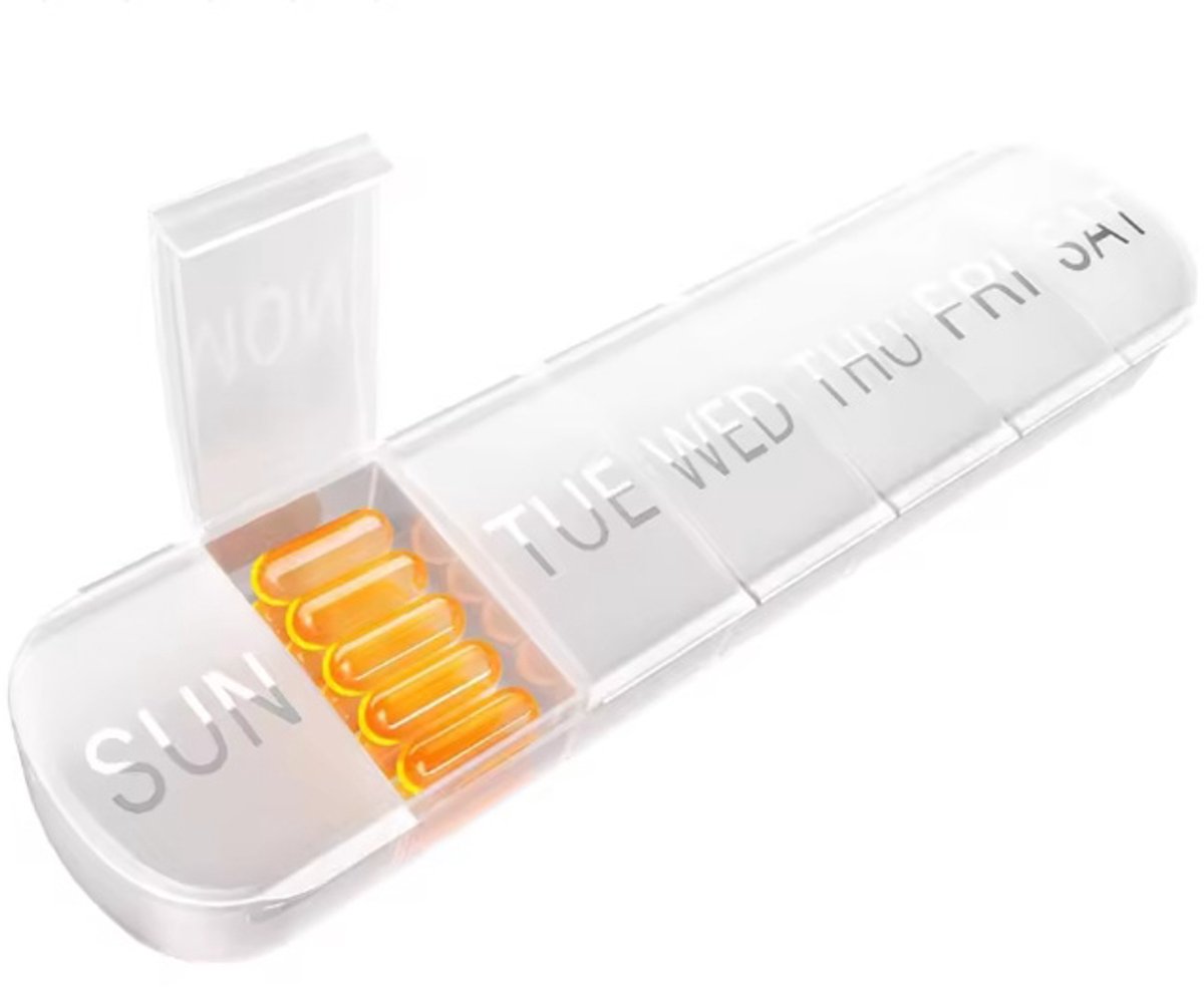 Actie4you® - Pillendoosje XXL - Pillendoos - Medicijn Doosje - Vitamine Doos - Zondag t/m Zaterdag - 7 dagen - 1 Week – Transparant
