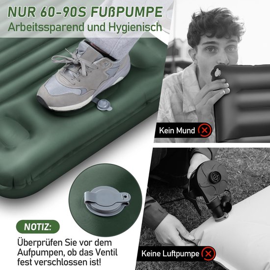 aladdien - Isomat voor camping - Opblaasmatras - Ultralicht en waterdicht - 12 cm dik - Anti-ripstop slaapmat - Geschikt voor outdoor en strand van Merkloos — afbeelding 5