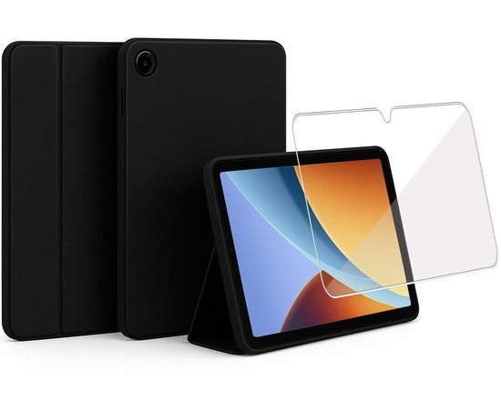 ChiGuard Hoesje & Screenprotector geschikt voor Xiaomi Redmi Pad 2 9.7 Hoesje – Gehard Glas - Shock Proof Hoesje – Smart Cover - Zwart