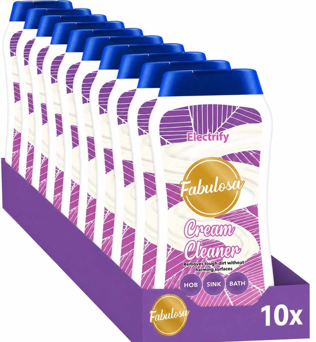 Fabulosa Cream Cleaner Electrify Crèmereiniger 500ml – 10 Stuks – Voor Gootsteen, Bad en Kookplaat