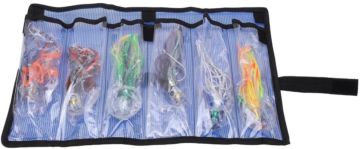 Dailygoods- Trolling Lokaas Levensecht Uiterlijk - Acryl Lokaas - Opbergtas met 6 Vakken - Sterke Koolstofstalen Haak - Lichtgewicht en Draagbaar - Vissen Aantrekken - Vislokaas