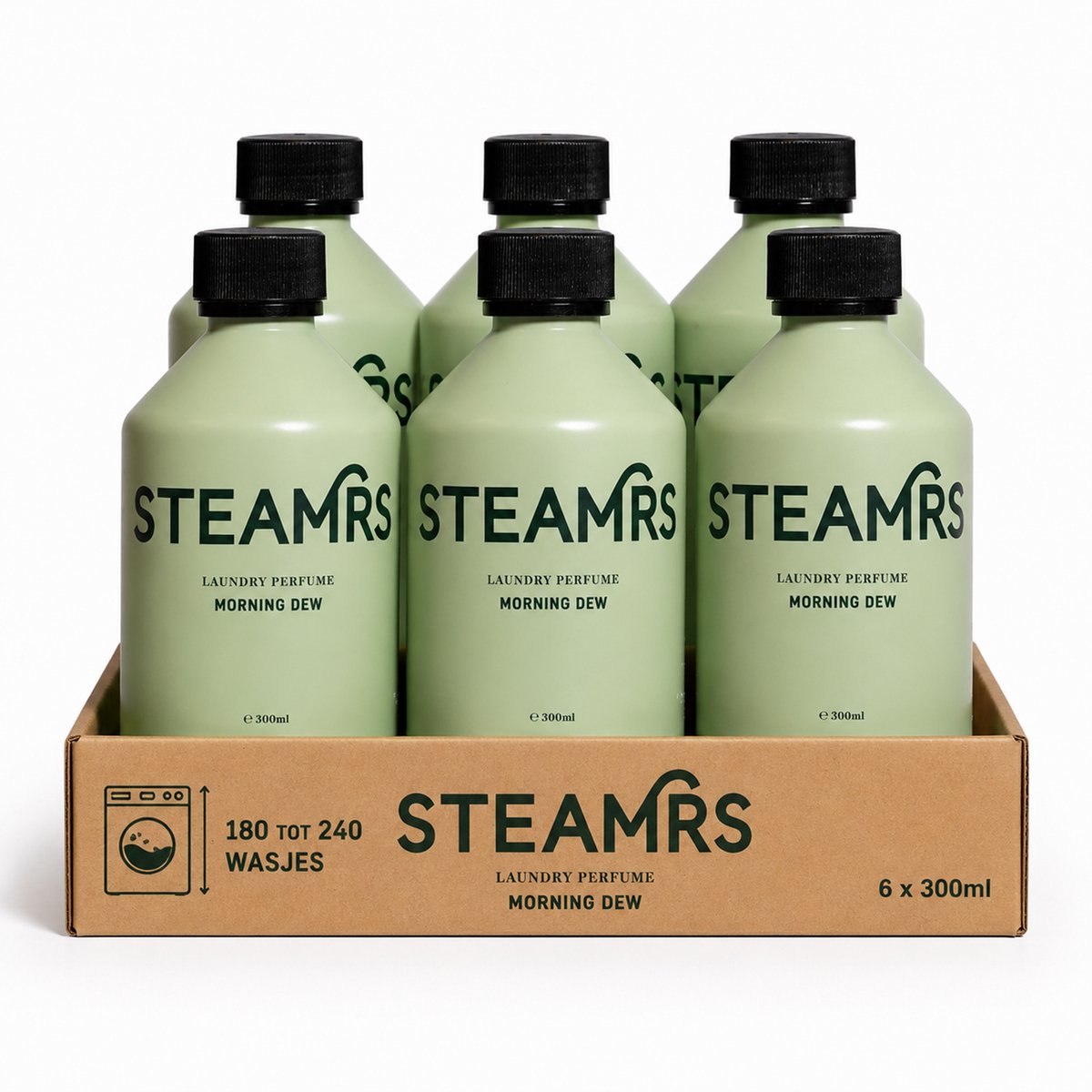 STEAMRS - Luxe Wasparfum - Morning Dew - 300 ml x 6- Designer parfum voor je kleding - 180 tot 240 wasbeurten - Verzorgend voor textiel