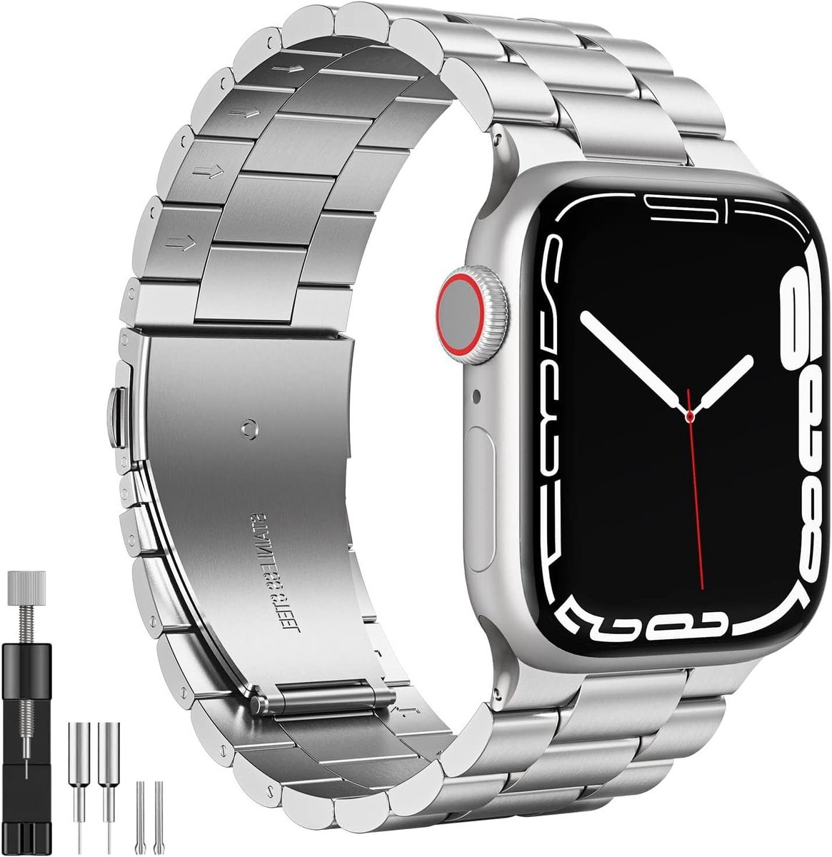 Premium RVS Vervangende Horlogeband voor 42 mm, 44 mm, 45 mm, 46 mm, 49 mm Apple Watch - Geschikt voor Series Ultra en SE, Duurzaam en Stijlvol Design