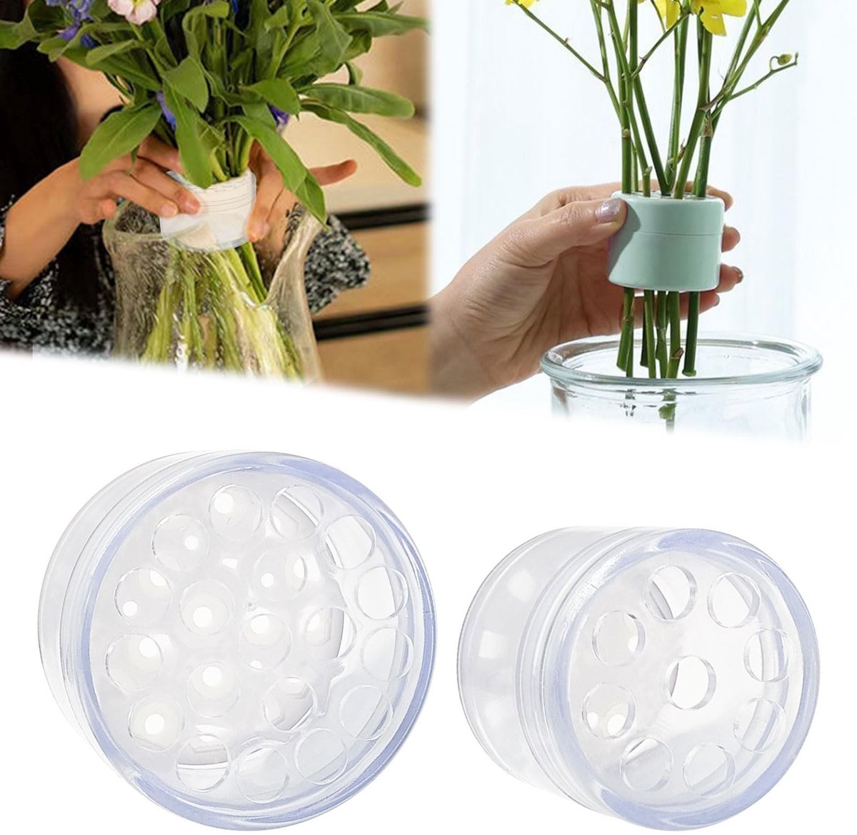 Dailygoods- Bloemensteelhouder Groot Formaat - Spiraalvormige Ikebana - Boeket Twister - Creativiteit Stimuleren - Herbruikbaar - Kunststof - Bloemenhouder