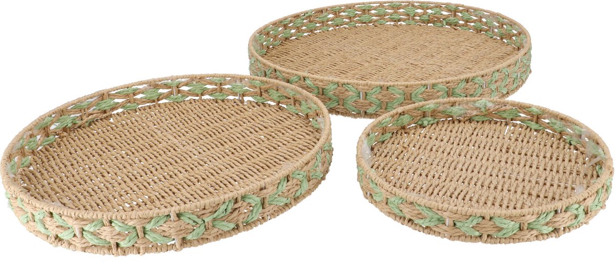 Gaby pistache tray set 3 30/40/50cm