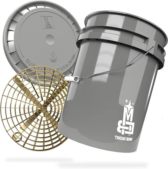 Wasemmer met Grit Guard - Autowasemmer - Auto poetsen - Extra stabiel - 20 Liter - Grijs