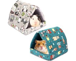 Cavia-schuilplaats 2-pack - Wasbare cavia-schuilplaats - Schuilplaatsaccessoires voor muizen, chinchilla's, hamsters, egels, fretten en ratten