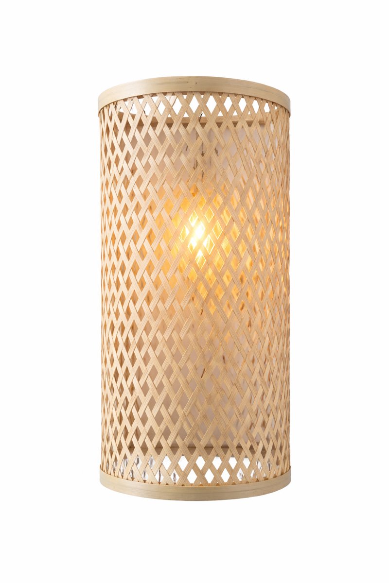 Bamboe Wandlamp – Sa Pa Wall Shade – Naturel – Handgemaakt – 35 cm – Zonder fitting – Wandverlichting hal / trap – Boho / Japandi