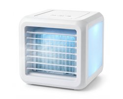 Cheqo® Mini Aircooler - Luchtkoeler - Ventilator - Mini Airco - Tafelventilator - Bureau Ventilator - Luchtbevochtiger - Mobiele Airco - Air Cooler - Koelsysteem - USB Ventilator - Koelapparaat voor Slaapkamer en Kantoor