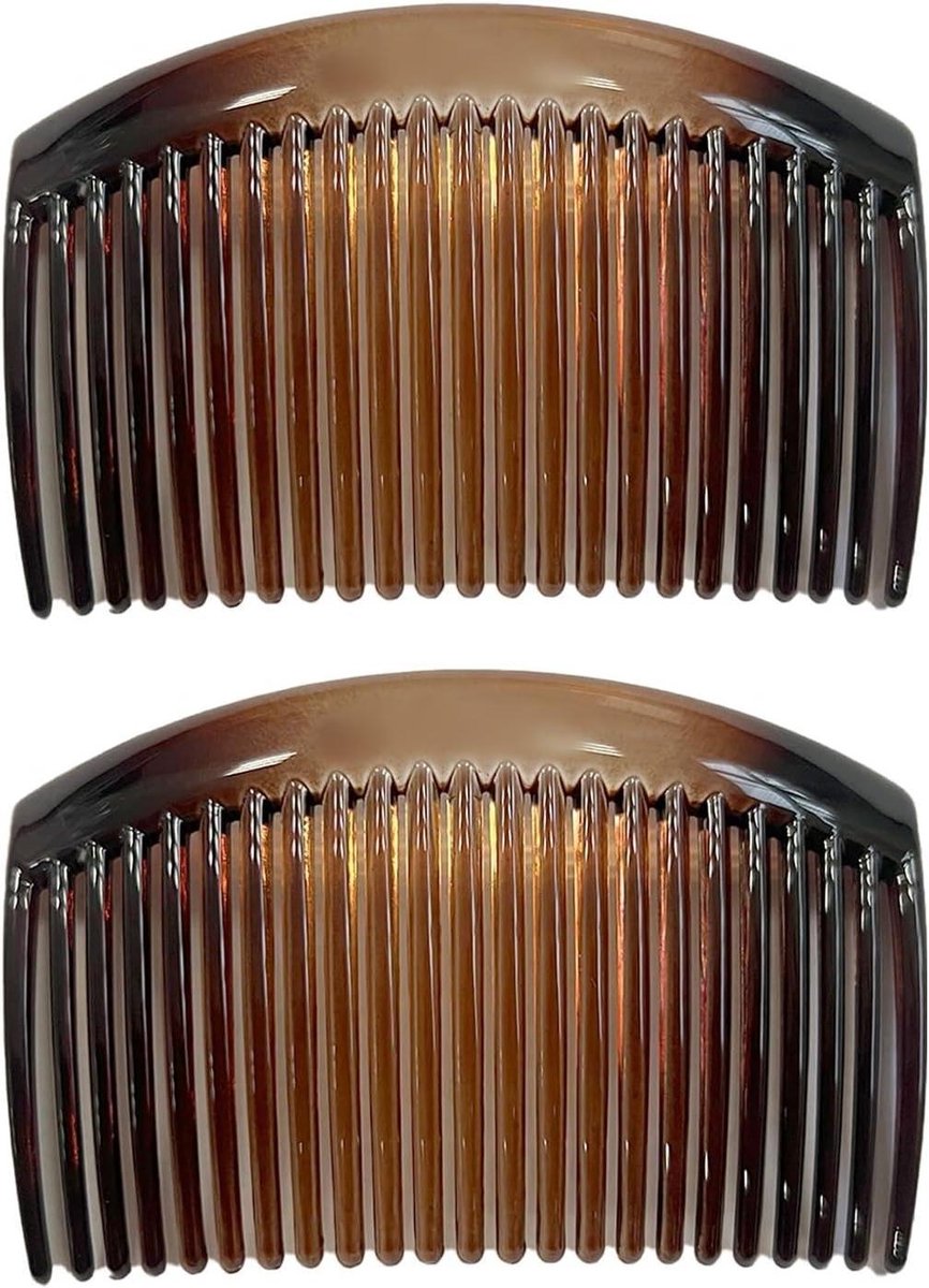 Insteekkammen Set - Haarclips - Haarstyling - Rechte Tanden - 8 x 5 cm - Bruin