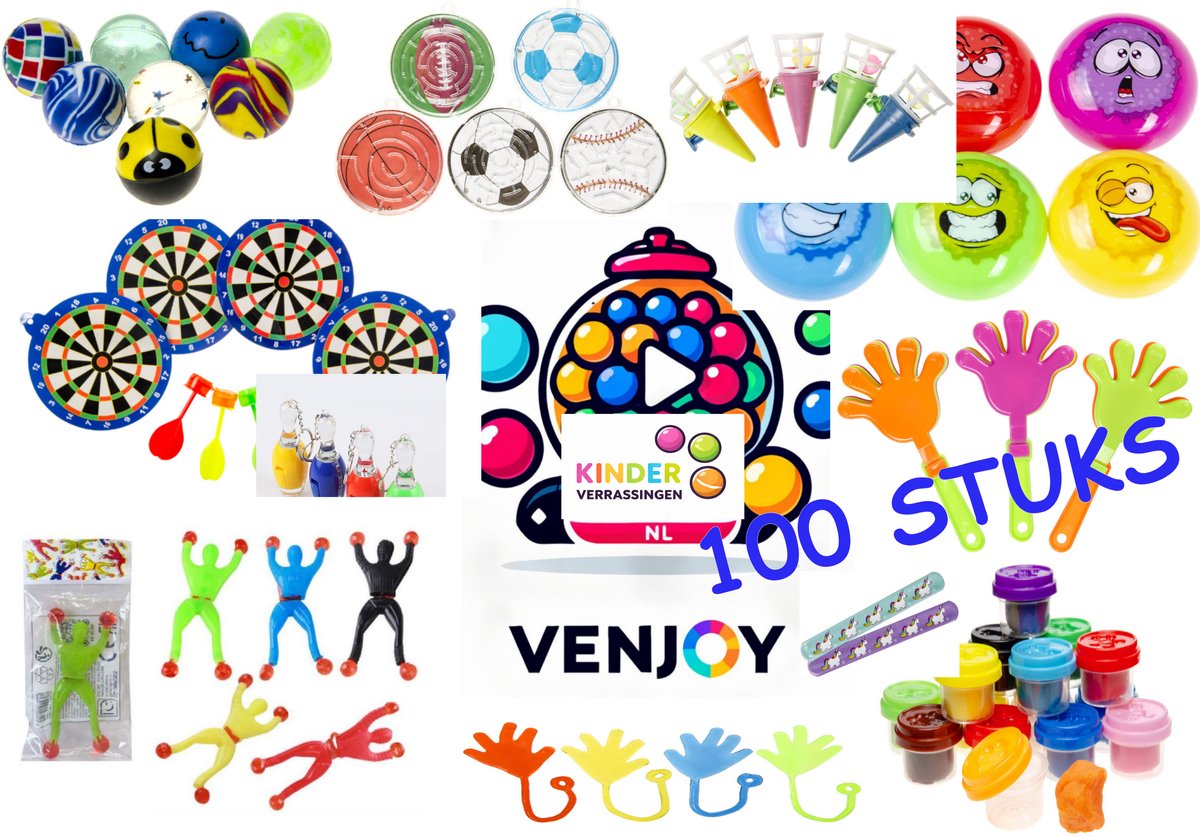 Uitdeelcadeautjes Traktatie 100 stuks - GRABBELTON cadeautjes voor kinderverjaardag - XXL Feestpakket - jongens en meisjes - verjaardagsfeestje - kinderfeestje - Pinata - Goedkoop