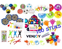 Venjoy ® - Uitdeelcadeautjes Traktatie 100 stuks - GRABBELTON cadeautjes voor kinderverjaardag - XXL Feestpakket - jongens en meisjes - verjaardagsfeestje - kinderfeestje - Pinata - Goedkoop