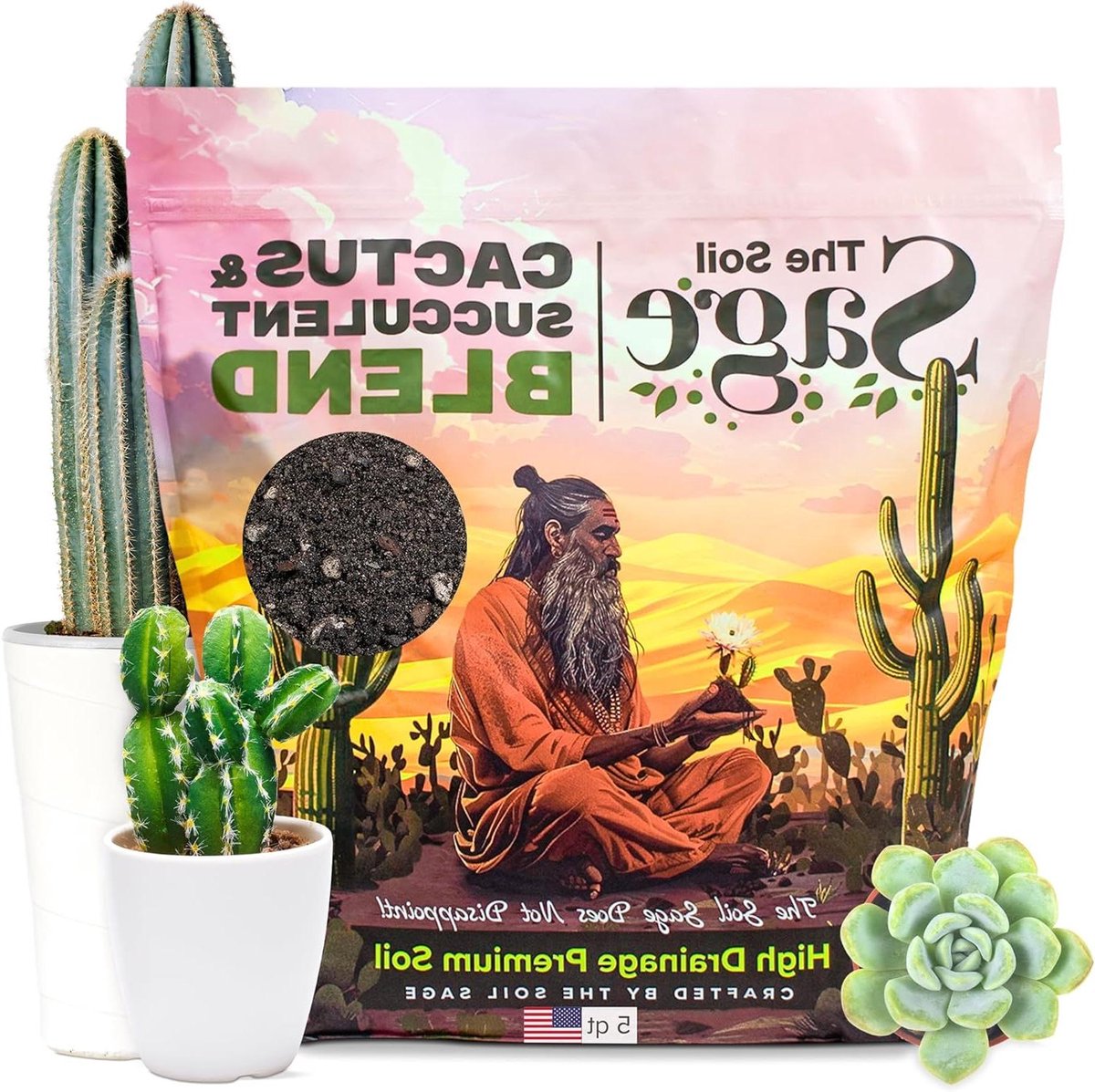Cactus Potgrond - Succulent Aarde - Planten Verzorgen - Verbeterde Drainage - 5Qt