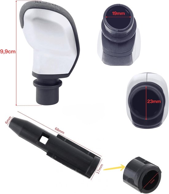 Schakelpook Knop - Versnellingspook Upgrade - Comfortabel Rijden - Complete Set Met Adapter - Metaal Geborsteld — afbeelding 2