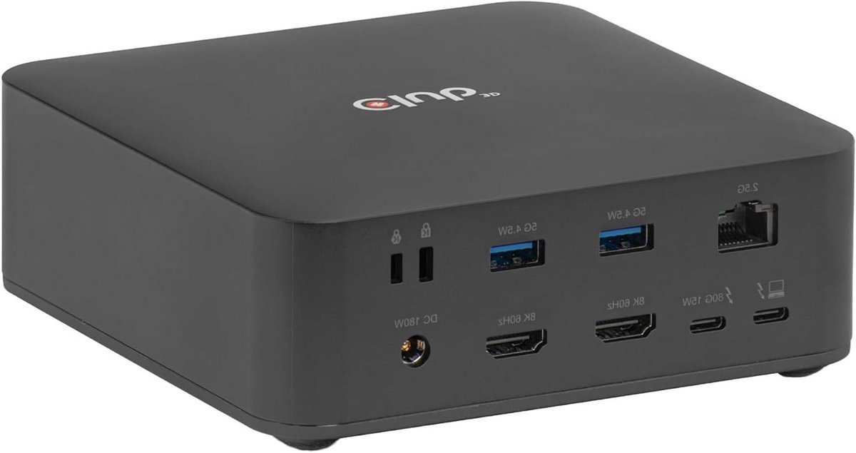 Thunderbolt Dockingstation - Opslag Uitbreiding - Werkstation Optimalisatie - Gecertificeerde Thunderbolt 5 - 14x14x5 cm - Zwart