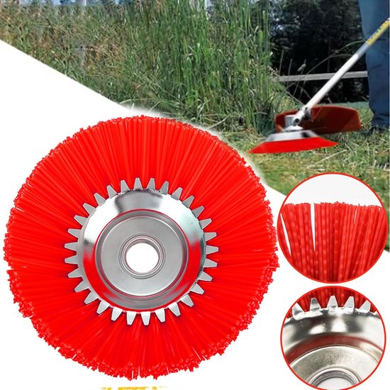 Onkruidborstel Set - Onkruidverwijderaar Bosmaaier - Stoepranden Reinigen - Duurzame Nylon Borstels - 15 cm Opening 25.4 mm - Geel — afbeelding 3