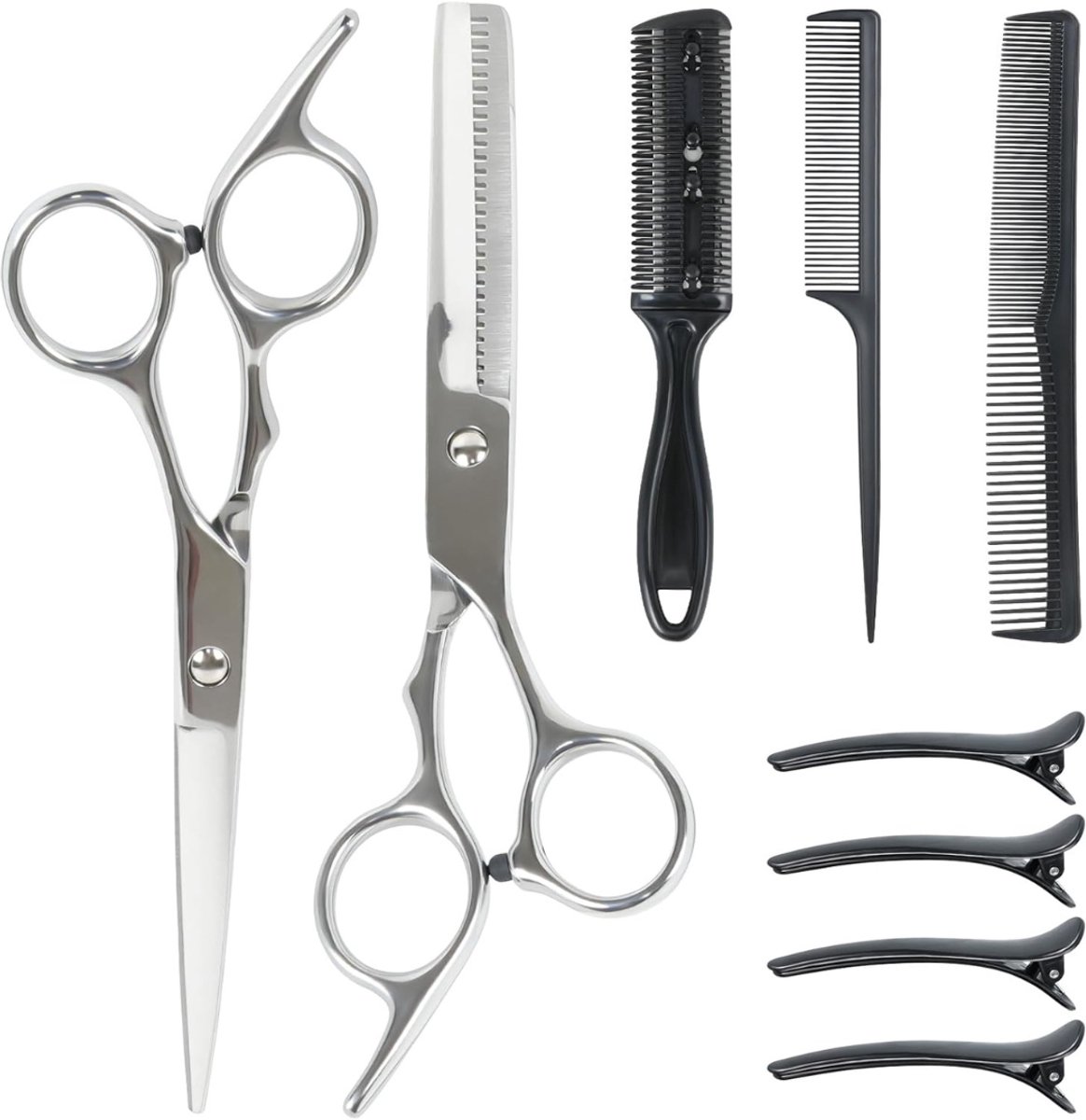 REN® Kappersset - Kappersmantel - Kappersset Speelgoed - 9-Delige - Roestvrij staal- Zilver- 19cmx 13cmx 2cm; 139 g