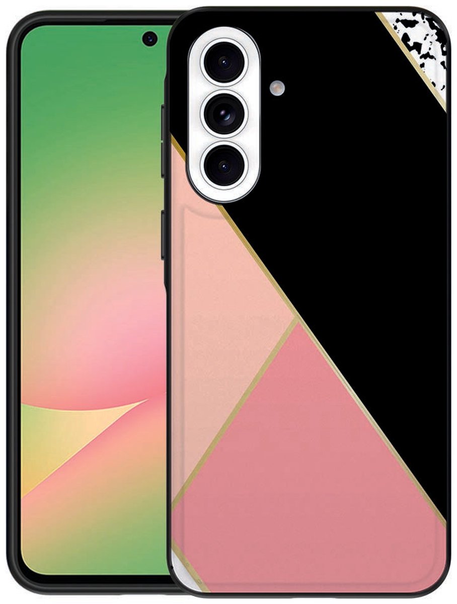Samsung Galaxy A57 Back Cover Black Pink Shapes