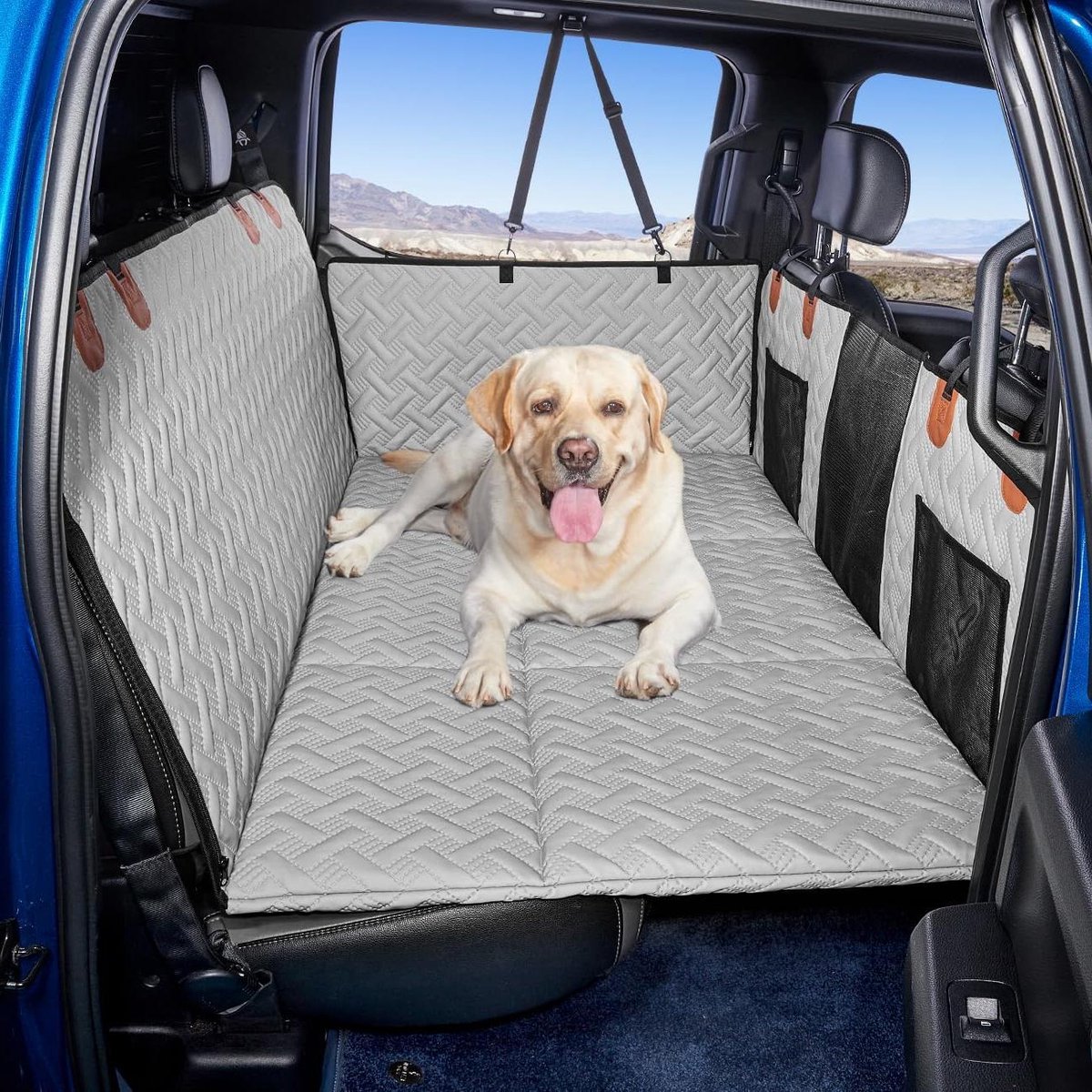Hond achterbank extender voor vrachtwagen, vrachtwagen hond stoelhoes achterbank, hond hangmat voor vrachtwagen, harde bodem stoel extender voor honden, huisdier stoelhoezen voor honden, hond