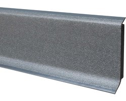PROVISTON - Kunststof plint van hardschuim PVC - basalt - 12,8 x 60 x 2500 mm - met flexibele witte lip - waterdicht - eenvoudige montage