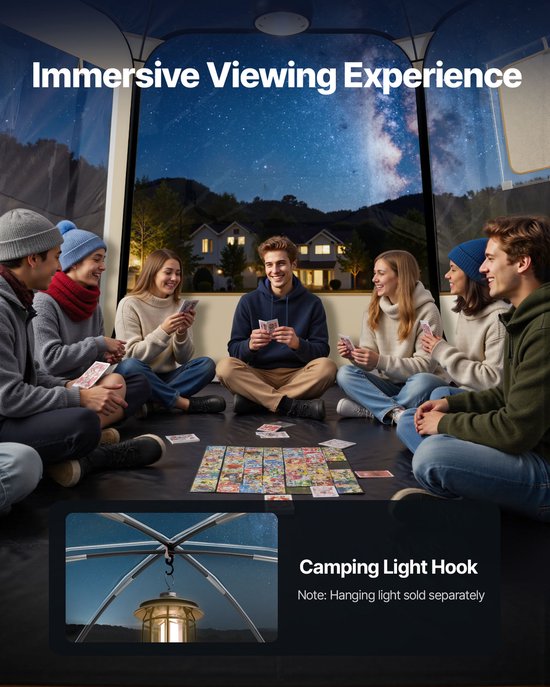 VEVOR Pop-up Bubble Tent, 30,5x27,5x22cm, Transparante Kampeertent, Tuinkoepel Iglo Tent met Ramen, Sporttent, 540° Panoramisch Uitzicht, voor 4-8 Personen, Terras, Achtertuin van Vevor — afbeelding 4