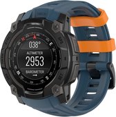 Stravo Robuust Siliconen Sportbandje – Robuust & Slijtvast – Geschikt voor Garmin instinct 3(50mm) – 26mm Bandje – Blauw oranje