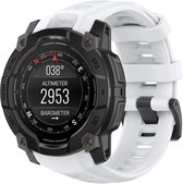 Stravo Robuust Siliconen Sportbandje – Robuust & Slijtvast – Geschikt voor Garmin instinct 3(50mm) – 26mm Bandje – Wit