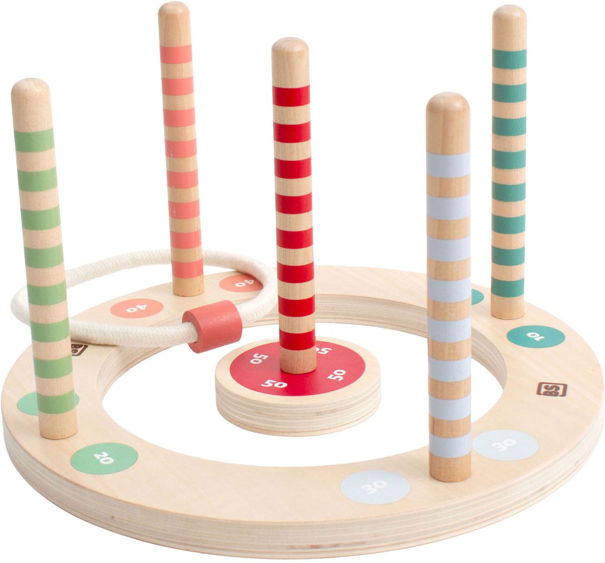 BS Toys Ringwerpen Werpspel - Buitenspeelgoed vanaf 4 jaar - Ring Gooien Speelgoed - Werpspel Kinderen - 5 ringen - Werpspel hout - Buiten speelgoed - Buitenspel - Buiten Spellen - Tuin Speelgoed - Houten speelgoed - Cadeau Kind — afbeelding 8