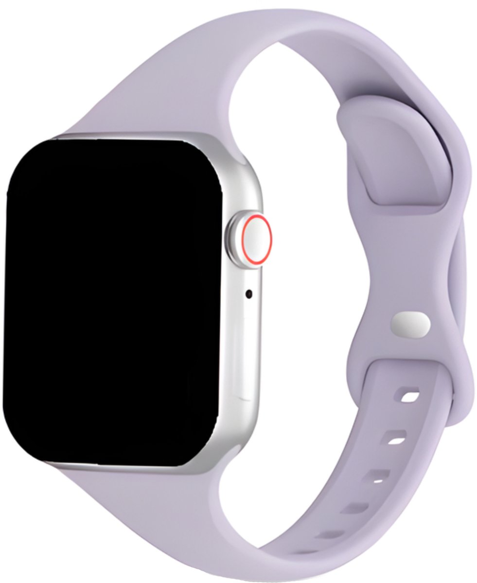 Innerlight® Elle - Lila Paars - 38mm / 40mm / 41mm - OneSize - Smal Siliconen bandje geschikt voor Apple Watch - Geschikt als Apple watch bandje voor Series Geschikt voor Series 1/2/3/4/5/6/7/8/9/ 10 42mm/ 11 42mm/SE