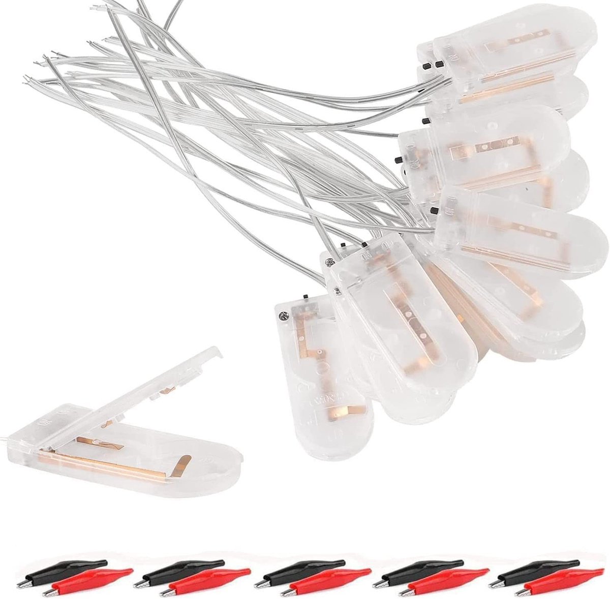 RUNCCI-YUN 20 Pack CR2032 Batterijhouder met Aan/Uit Schakelaar - Transparant, 6V, Geschikt voor Coin Button PCB