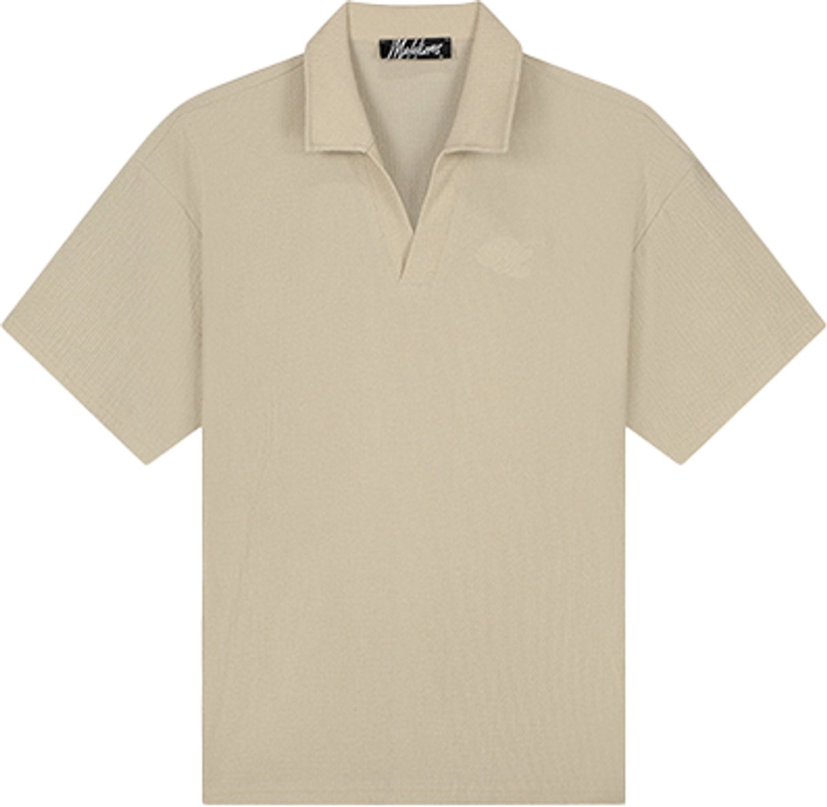 Malelions Emblem Seersucker Buttonless Polo