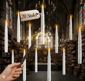MERDOO 20 Zwevende LED Kaarsen - Floating Candles - Met Magische Toverstok Afstandsbediening - Warm Flickerend Licht - Voor Halloween, Kerst & Verjaardagen