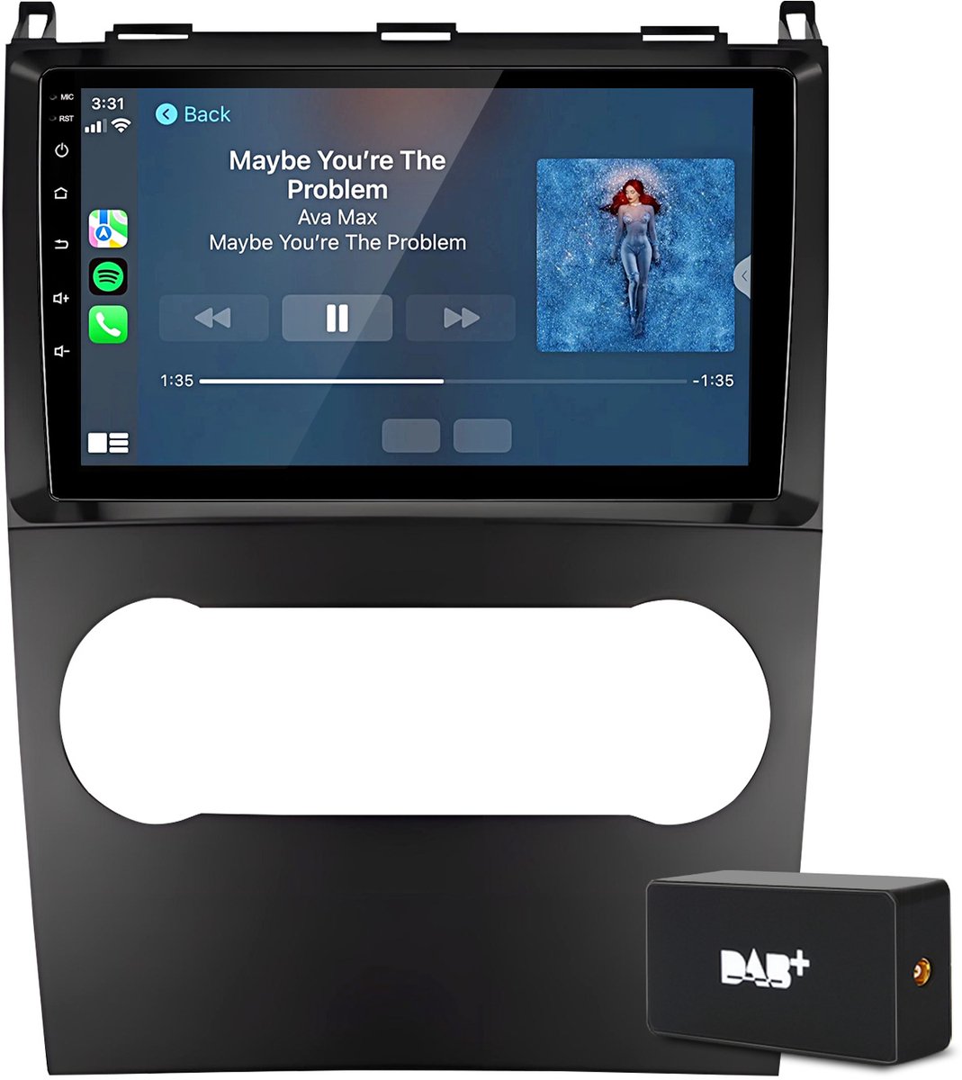 Hexinex 9" Autoradio Geschikt voor Benz B200 W169 W245 W639 - Draadloos CarPlay, Android Auto, Android15, multimediaspeler, DAB+, 4+64GB, Octa-Core