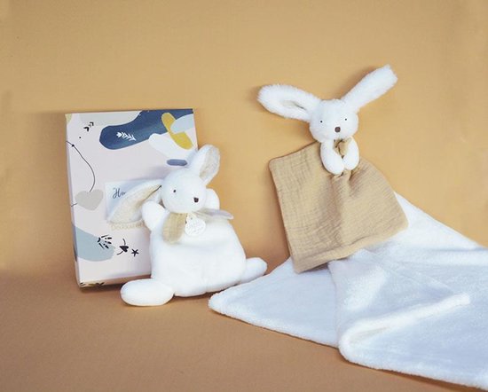 Doudou et Compagnie - Knuffeldoekje & Dekentje - Konijntje - Happy Wild - 100 x 70 cm - 0m+ — afbeelding 3