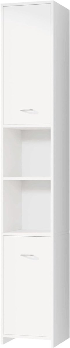 Zyrex® Kolomkast Staand - Opbergkast - Kast - Wit - 30cm x 30cm x 180cm