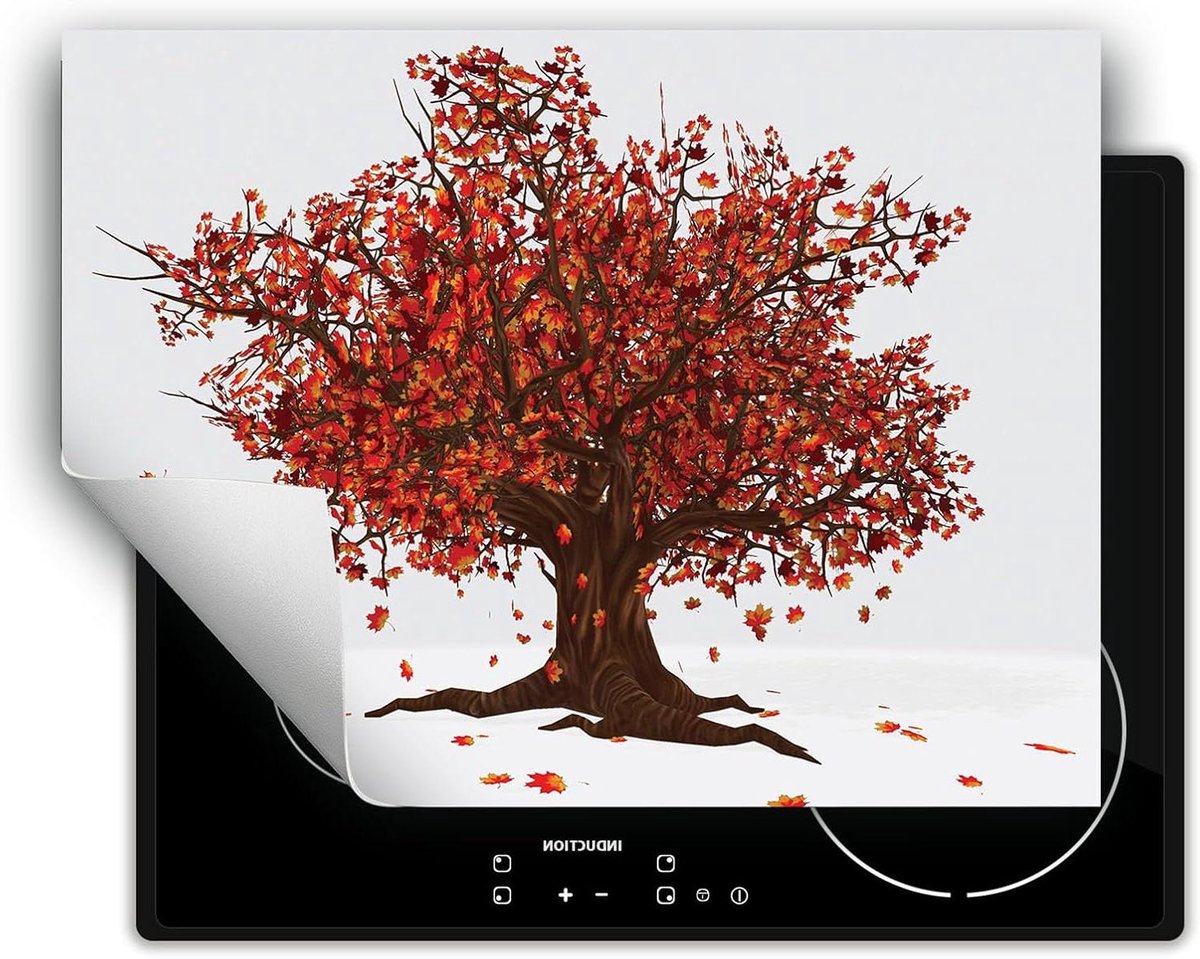 Inductie Beschermer - Kookplaat Afdekker - Extra Werkruimte - Antislip Vinyl - 70x52 cm - Boom Print