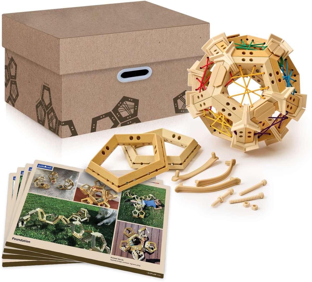 Guidecraft bouwspeelgoed Connections Pentagon Play System creatief.