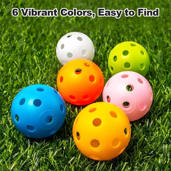 Oefen Golfballen - Hole Plastic Ballen - Golf Swing Oefenen - Beperkt Vliegbereik - 40 mm Diameter - Gemengde Kleuren van TaylorMade — afbeelding 3