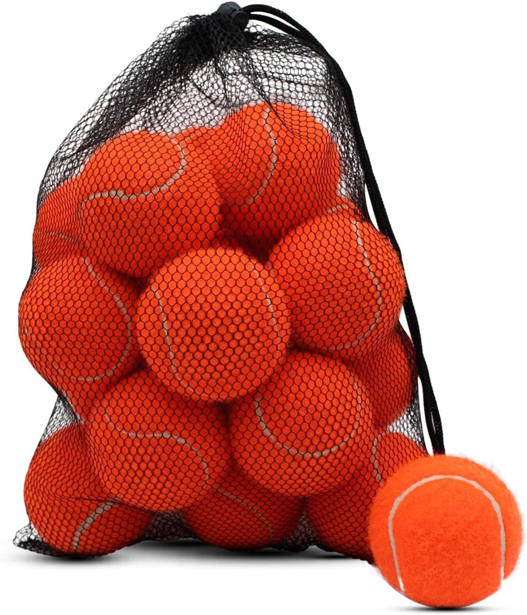 Tennisballen 18 Stuks - Trainingsballen Speelballen - Tennis Oefeningen - Duurzaam Vilt Natuurrubber - 6.5 cm Diameter - Oranje