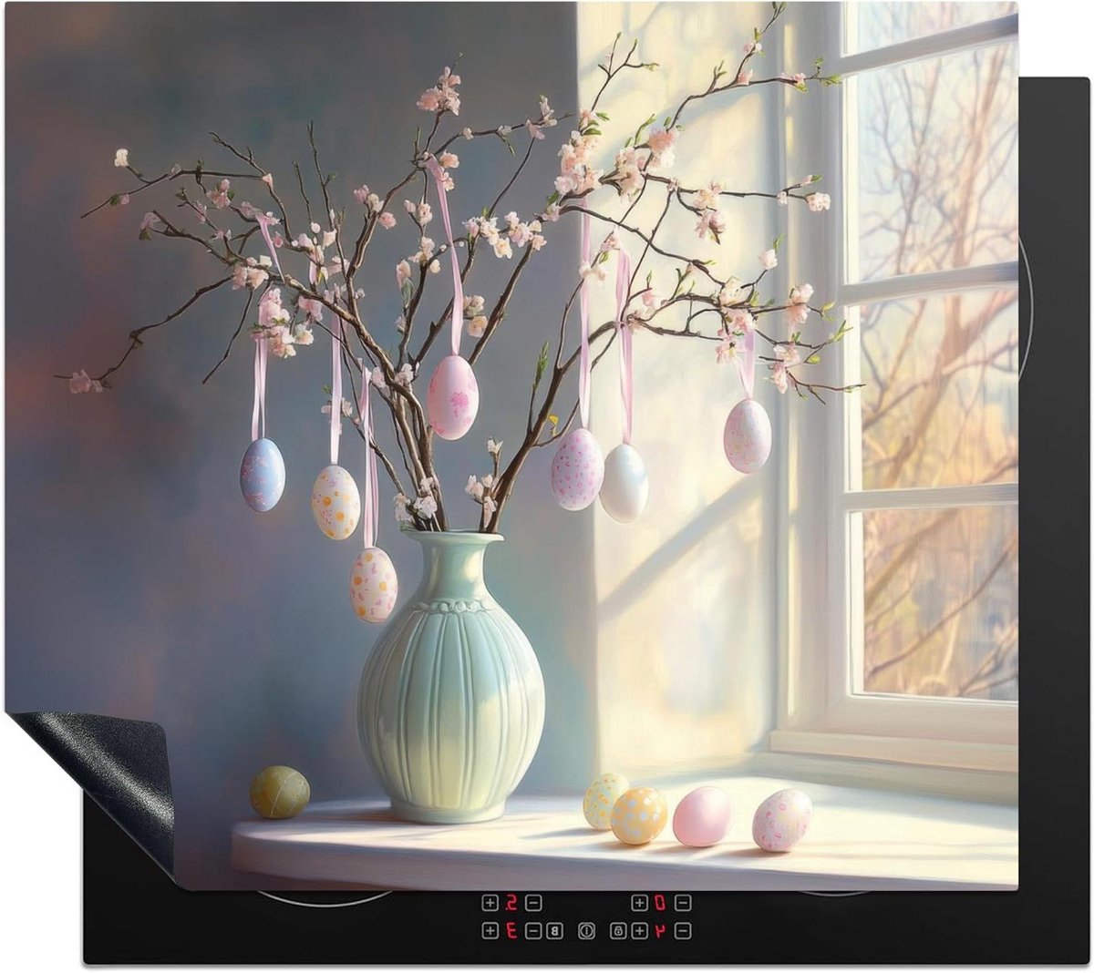 Inductie Beschermer - Kookplaat Afdekplaat - Keuken Decoratie - Unieke Foto Print - 59x52 cm - Stilleven - Vaas