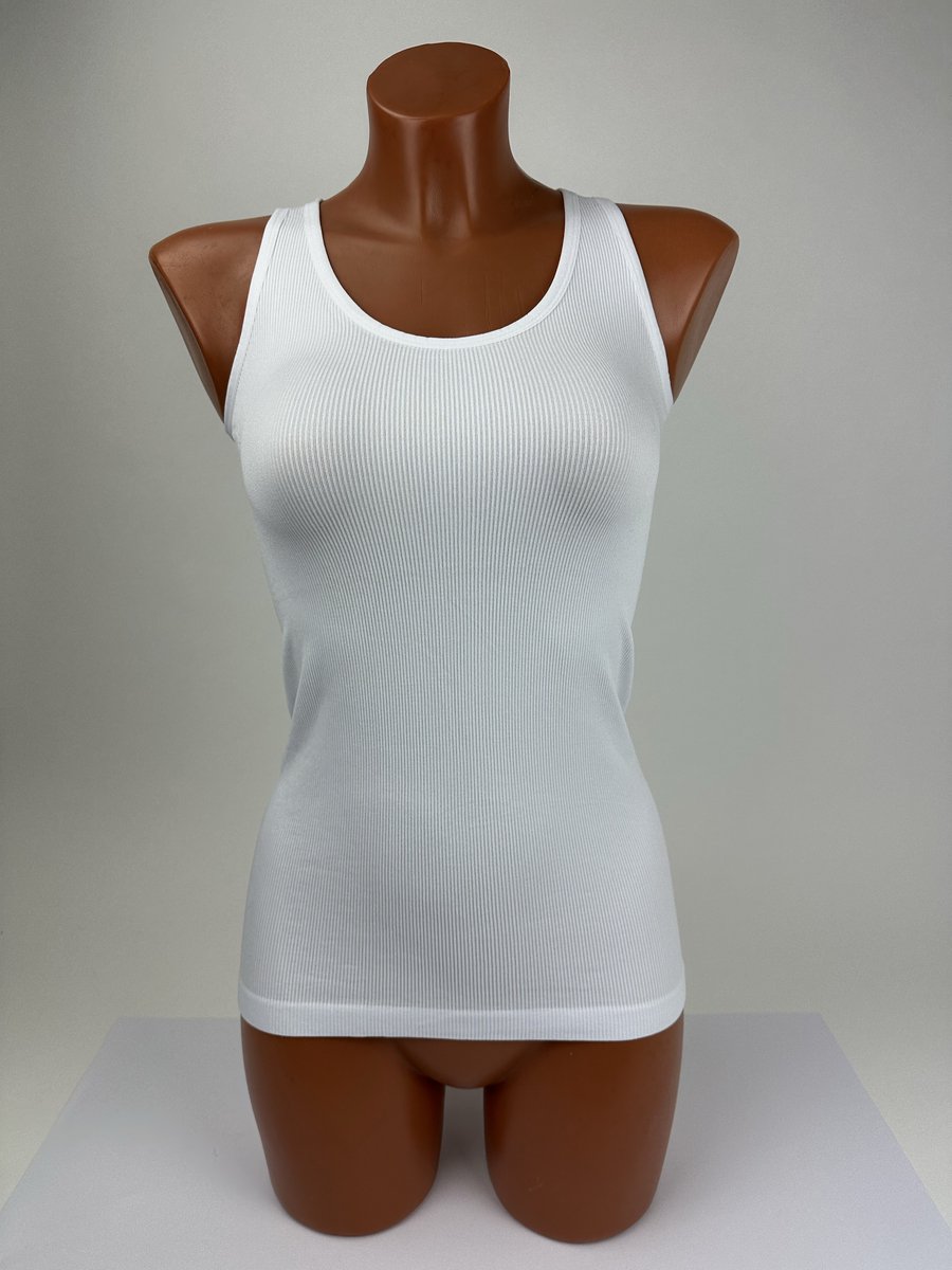 Marco Rossi - Dameshemd - Onderhemd - Dames Sporthemden - Tanktop - Brede Band - Singlet - Wit - Maat 40/42 - L/XL