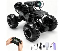 OBEST Op afstand bestuurde auto met FPV HD-camera, 2,4 GHz, terreinvoertuig, afstandsbediening met lcd-display, wifi, real-time overdracht, offroad truck, 4 GB SD-kaart, 2 batterijen