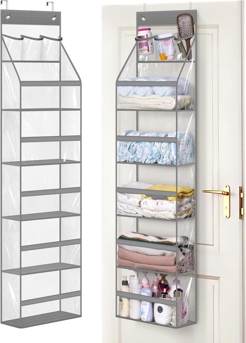 Door Organizer - Opbergrek - Ruimte Besparen - 5 Grote + 3 Kleine Zakken