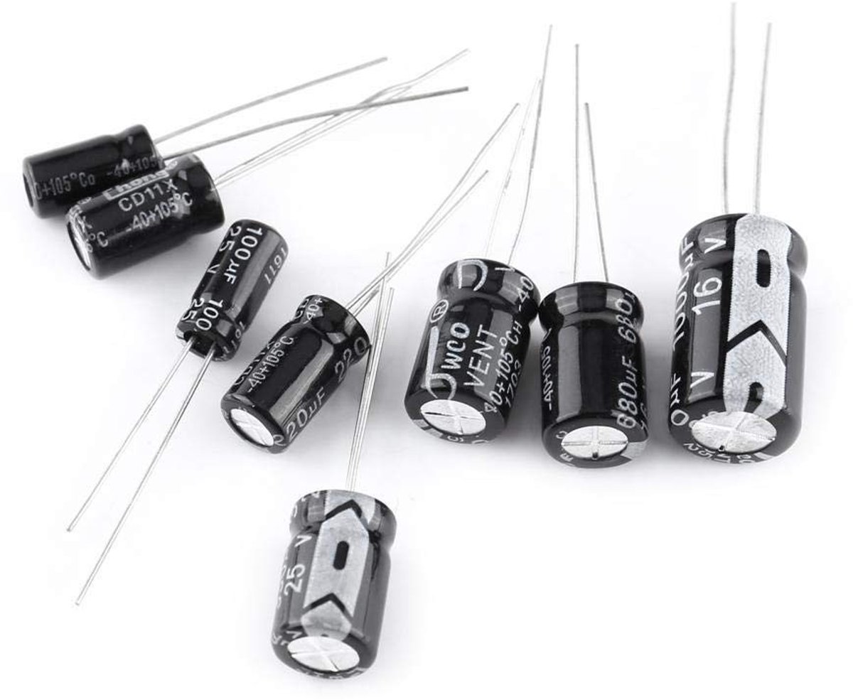 500-delige Assortiment Set Aluminium Elektrolytische Condensatoren 0.1uF tot 1000uF 10V-50V