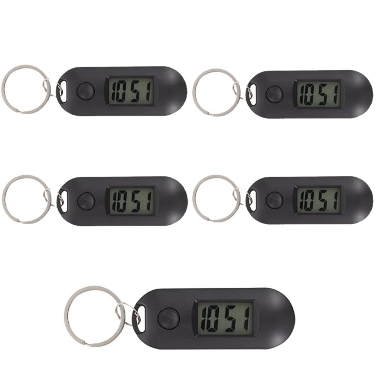 longziming -Digitale Sleutelhanger Horloge - Kinder Zakhorloge - Digitaal Uurwerk - Stil Werkend Mechanisme - Grote Leesbare Display - Kunststof Behuizing - Schokbestendig en Lichtgewicht - Ideaal voor School en Spelen - 5 Stuk