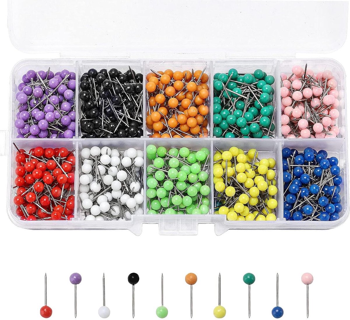 Kaart Prikkers - Kleurrijke Spelden - Kaarten Markeren - 800 Stuks - Multi Color