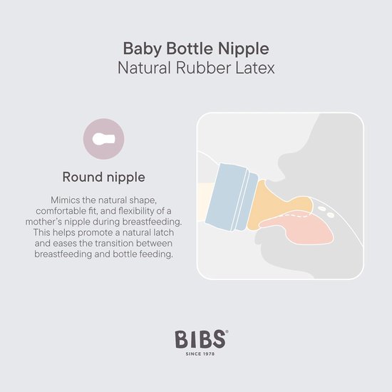 BIBS baby bottle 270ml Latex teat pack of 2 - Anti-colic, BPA free, round teat, light weight and easy to clean, suitable for newborn babies 0+ years - Sage van BIBS — afbeelding 3